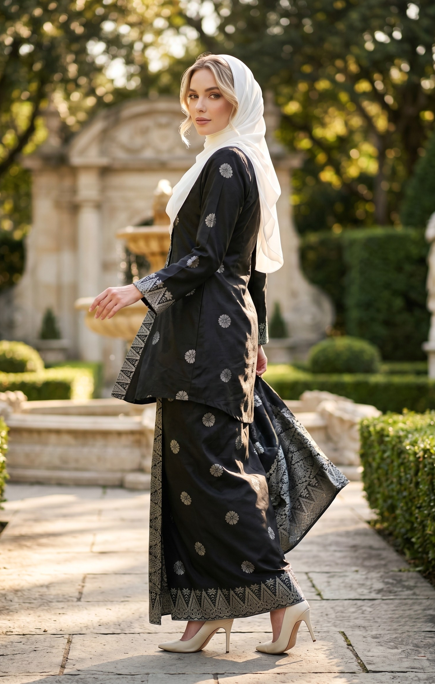 Seroja Kebaya | Black Silver — alternate view